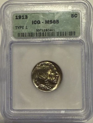 1913-P Type 1 BUFFALO NICKEL - ICG MS65 - Great Eye Appeal - Free Shipping - Image 1 of 4