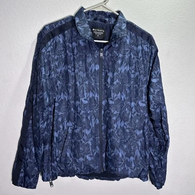 Athleta women’s Jacket Windbreaker Sightseer Blue Zip XS Vented elastic waist  - Image 1 of 4