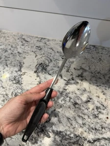 Foley Chrome Plate Serving Solid Spoon 13" Black Handle USA - Picture 1 of 5