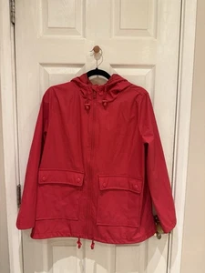 โ New Look Petite Bright Red Hooded Rain Jacket โ UK 14 - Picture 1 of 6