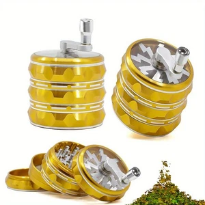 2.5" 4 Layer Spice Crusher Hand Crank Aluminum Grinder Kitchen Herb Crusher - Picture 1 of 14