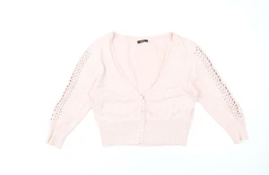M&Co Women's Pink V-Neck Cardigan Size M - Picture 1 of 12