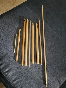 9 uncinetti afghani vintage legno legno antico artigianato primitivo - Foto 1 di 4