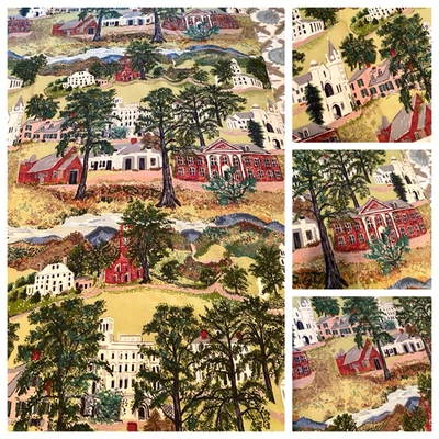 VINTAGE SELTENER OMA MOSES "WILLIAMSTOWN" RINDENSTOFF 42" X 71" - Bild 1 von 4