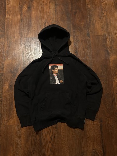 Felpa con cappuccio Supreme x Michael Jackson nera piccola SS17