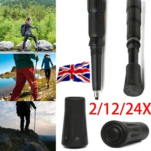 2/12/24x Rubber Reinforced Tip End Cap Hiking Walking Stick Trekking Pole Covers - Picture 1 of 9