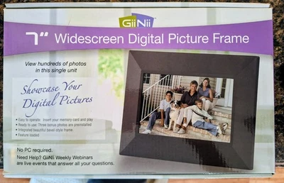 7" Digital Picture Frame with Mat Black Polaroid.  Brand New In The Box. - Image 1 of 3