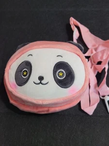 Pink Panda 6" Zipper Plush Bag Crossbody Purse Kawaii Boba Tea NEW WITHOUT TAGS - Picture 1 of 3