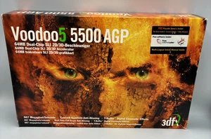 3DFX Voodoo 5 5500 64MB AGP Graphics Card – NEW Open Box - W/ Box, Manual & CD - Picture 1 of 13