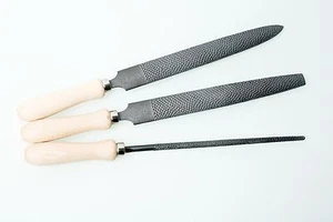 3x Hand Cut Stone Rasps with Handles 25cm Masonry & Carving - Picture 1 of 1