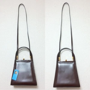 Borsa a tracolla Lanvin borsetta borsetta pelle marrone nuova vintage spedita dal Giappone! - Foto 1 di 10