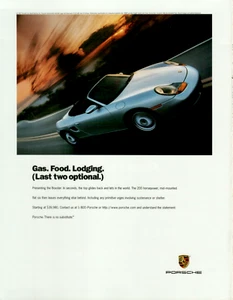 1997 Porsche Boxster Gas Food Lodging 2 Optional Photo Original Color Print Ad - Picture 1 of 2