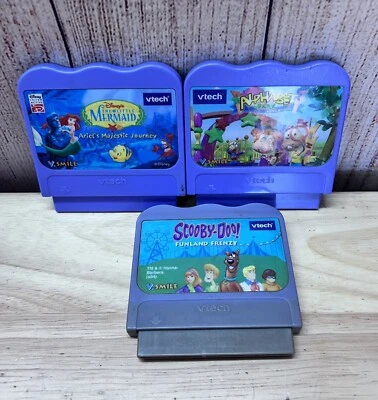 LOT OF 3 VTech V.smile Game Cartridges Little Mermaid Scooby-Doo Alphabet Park - Image 1 of 4