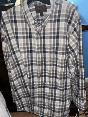 Camisa de franela manga larga a cuadros marrón y blanca XL de Madison Creek Outfitters para hombre Foto 1 de 4