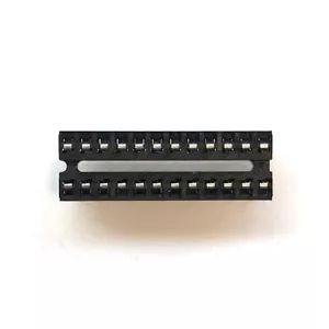(PKG of 10) 24 Pin DIP IC Socket, 0.1” Pitch, 0.3” Wide, FCI DILB24SP-8J - Picture 1 of 5