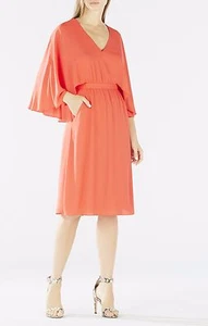NUOVO ABITO KIMONO BCBGMAXAZRIA BRIGHT POPPY BRITTNI MANTELLO WQR68E40/L349 TAGLIA XS - Foto 1 di 3