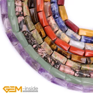 9x20mm Natural Assorted Gemstone Column Twist Loose Beads for Jewelry Making 15" - Picture 1 of 73