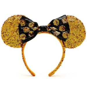 Disney Parks Halloween Orange Sequin Ears Minnie Mouse Headband Store Official - Picture 1 of 5