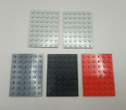 Lot (5) Authentic Lego 8x6 Plates Part No. 3036- Assorted Colors- Red Black Gray
