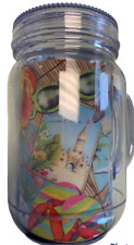 Cape Shore Acrylic Mason Jar Shape 16oz Drink Tumbler w/Handle-Straw Retro Beach