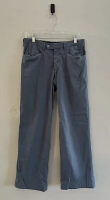 Pantalones para mujer Prada talla 50 gris azul recto tiro medio lengüeta extendida Foto 1 de 4