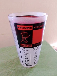 Esquire Glass Cocktail Mixer w Drink Recipes, Red and Black Martini Mixing Glass - Picture 1 of 6