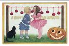 PC Happy HALLOWEEN~Children Play Apple Game~Jack-o-lantern~Black Cat~Pmark 1908