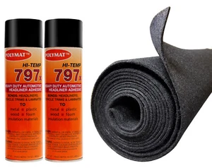 12FTx3.75FT POLYMAT CHR S35+2-797 HI TEMP ADHESIVE For CAR TRUCK BOAT HEADLINER - Picture 1 of 9