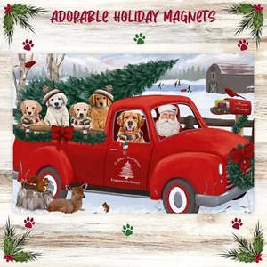 Golden Retriever Large Magnet for Refrigerator and Dishwasher Christmas NWT - Picture 1 of 5