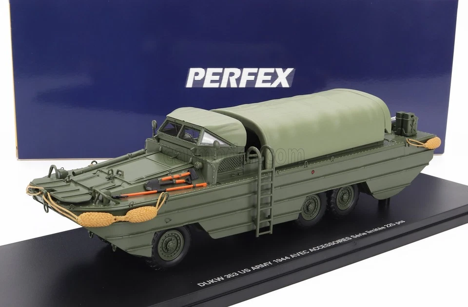 1/43 PERFEX - GMC - DUKW CCKW 353 TRUCK BOAT USA ARMY WITH ACCESSORIES PE737 - Immagine 1 di 1