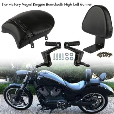 Rear Passenger Seat & Backrest Sissy Pad & Foot Pegs For Victory High-Ball Vegas - Image 1 of 4