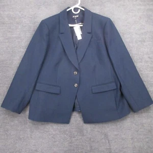 Blazer J Crew donna 20 più blu Carreman monopetto colletto intagliato con etichetta - Foto 1 di 15