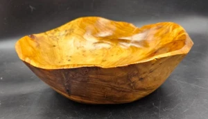 Hand Carved Burl Wood Tree Root Bowl knotty Rustic 10" - Picture 1 of 13