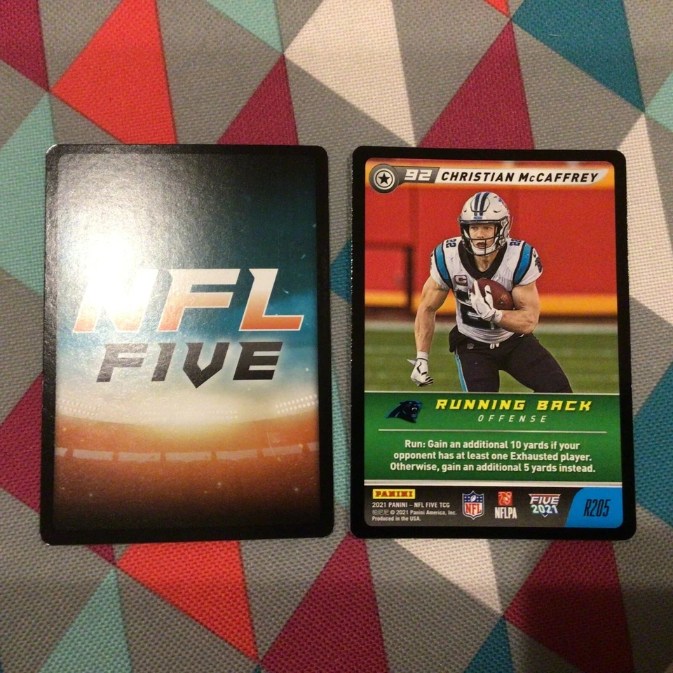 #R205 CHRISTIAN McCAFFREY panthers RARE 🏈 SP 2021 panini five NFL quantity avl - Image 1 of 1