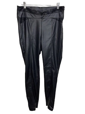 ZARA Imitación Cuero Cremallera Tobillo Leggings Negros Tiro Alto Costuras Para Mujer’s Grandes Foto 1 de 4