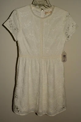 New Altar'd State Mini Dress Small Ivory Lace Short Sleeve - Image 1 of 2