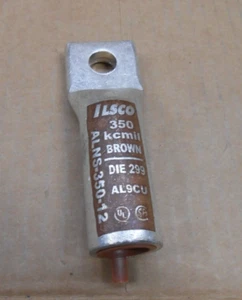 NEW ILSCO ALNS-350-12 1-HOLE ALUMINUM COMPRESSION LUG 350KCMIL 1/2" BROWN 299 - Picture 1 of 2