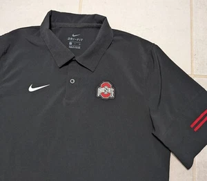 Nike Men's Small Ohio State Buckeyes Shirt Black Polo On Field Dri Fit Stretch  - Picture 1 of 7