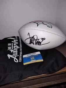TERRELL DAVIS SIGNED AUTOGRAPHED DENVER BRONCOS LOGO FOOTBALL - Picture 1 of 5