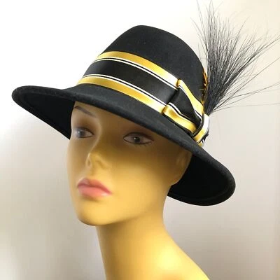 60s Mr. John Debutante Feather Plume Fedora Hat Mid Century  - Image 1 of 4
