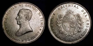 URUGUAY 1917 50 Centesimos AU - Picture 1 of 1