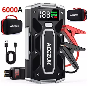 6000A Auto Starthilfe Jump Starter Ladegerät 12V KFZ Booster Powerbank + Tasche - Bild 1 von 12