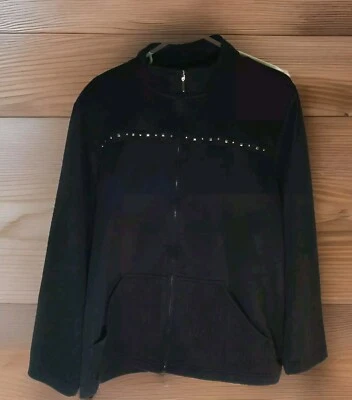 Chaqueta Alfred Dunner Mezcla de Vellón con Cuentas Abd Almohadillas para el Hombro Talla 18w Negra Foto 1 de 4