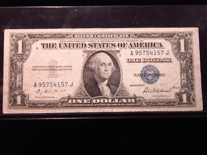 USA $1 1935 F A95754157J # SILVER Certificate BLUE Seal Washington Dollar Money - Picture 1 of 3