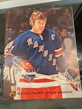 11/4 1972 PITTSBURGH PENGUINS NEW YORK RANGERS CIVIC ARENA PROGRAM NM
