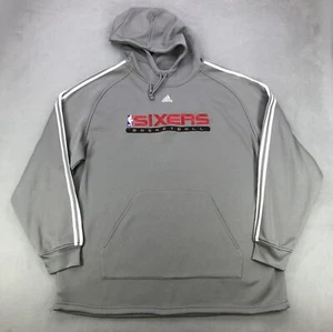 Philadelphia 76ers Adidas Hoodie Mens XL Gray Sixers NBA Basketball Fusion - Picture 1 of 11