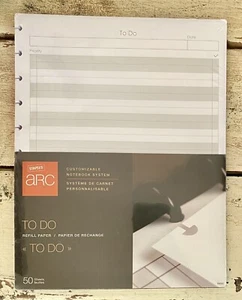 Staples Arc "To-Do" Notebook Filler Paper Letter-sized Refill White 50 Sheets - Picture 1 of 1
