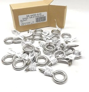 Caja de 20 Ives 56-4450-629 Tornillo Ojal Acero Inoxidable 2-5/8′′ L x 3/4′′ ID - Imagen 1 de 2