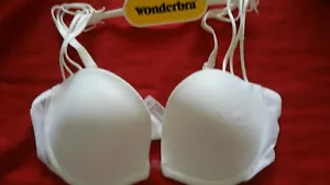 Vintage Wonderbra Plunge Bra 7571 Underwire 34C White - Picture 1 of 5