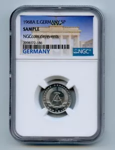 GERMANY 1968 A Five 5 Pfennig - KM# 9 - NGC SAMPLE - Picture 1 of 2